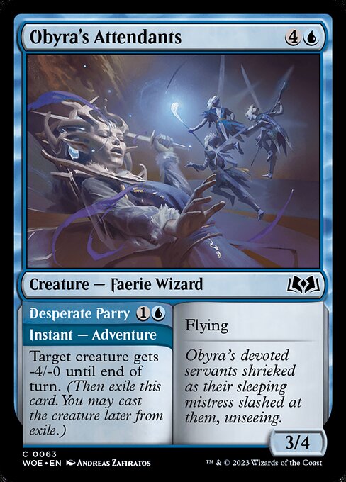 Magic the Gathering Card - Obyra's Attendants // Desperate Parry - MTG Circle