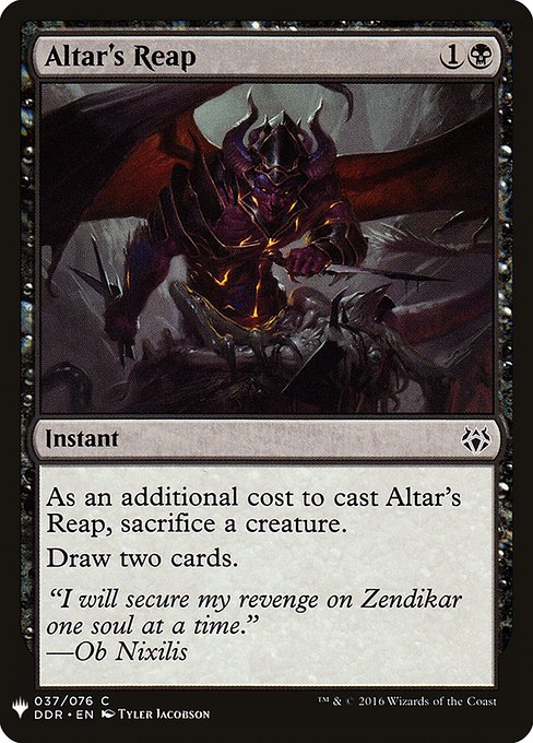Magic the Gathering Card - Altar's Reap - MTG Circle