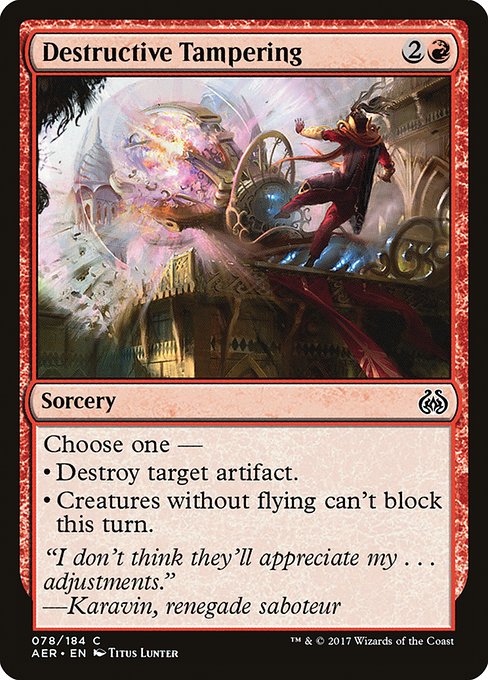 Magic the Gathering Card - Destructive Tampering - MTG Circle