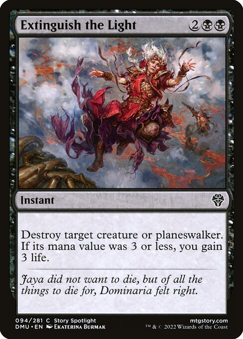Magic the Gathering Card - Extinguish the Light - MTG Circle
