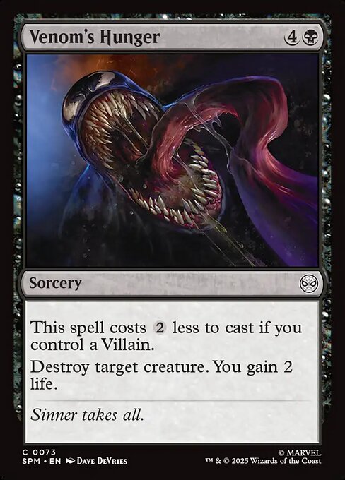 Magic the Gathering Card - Venom's Hunger - MTG Circle