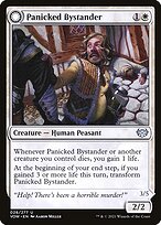 Magic the Gathering Card - Panicked Bystander // Cackling Culprit - MTG Circle