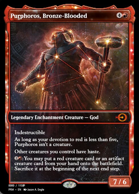 Magic the Gathering Card - Purphoros, Bronze-Blooded - MTG Circle