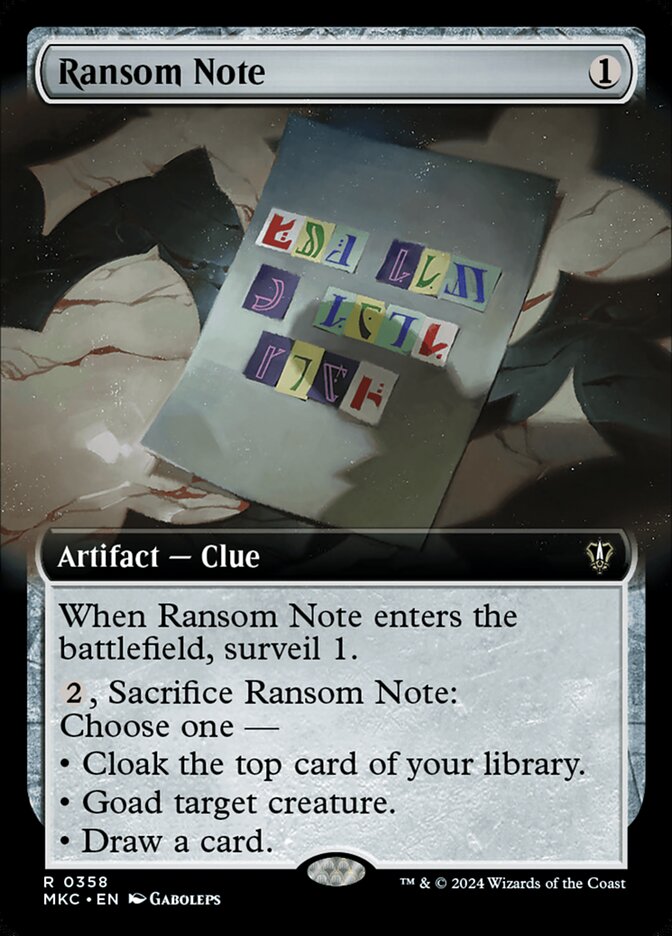 Magic the Gathering Card - Ransom Note - MTG Circle