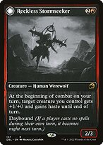 Magic the Gathering Card - Reckless Stormseeker // Storm-Charged Slasher - MTG Circle