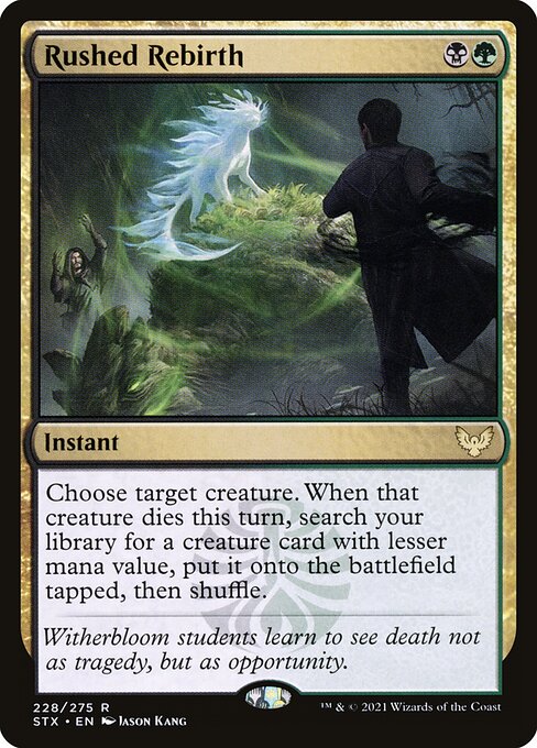 Magic the Gathering Card - Rushed Rebirth - MTG Circle