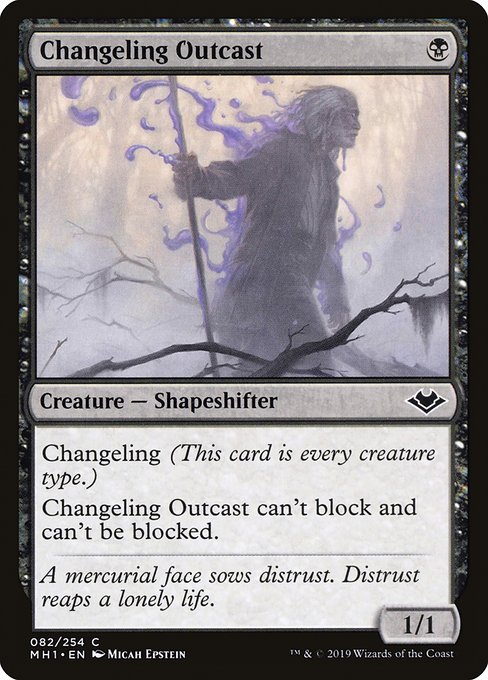 Magic the Gathering Card - Changeling Outcast - MTG Circle