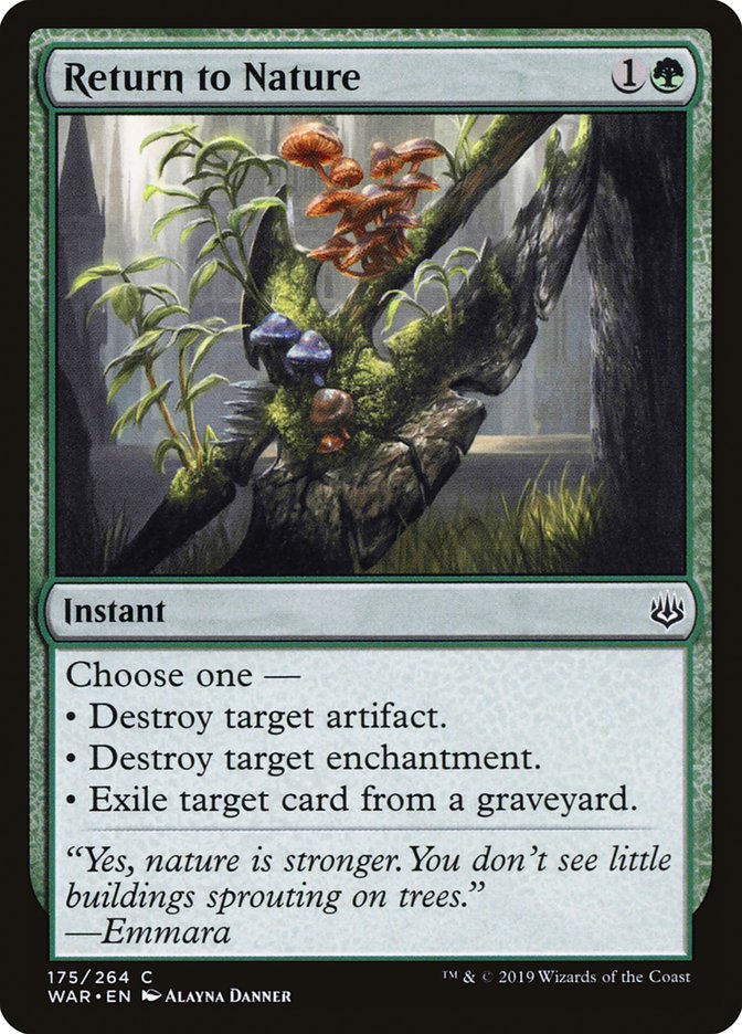 Magic the Gathering Card - Return to Nature - MTG Circle