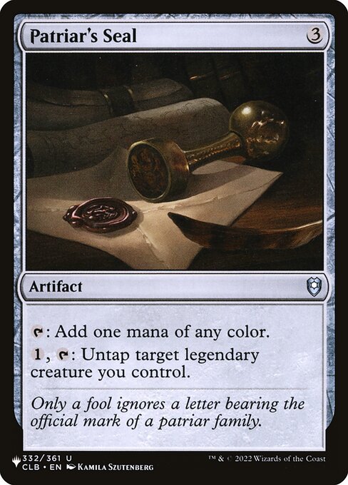 Magic the Gathering Card - Patriar's Seal - MTG Circle