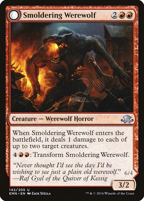Magic the Gathering Card - Smoldering Werewolf - MTG Circle