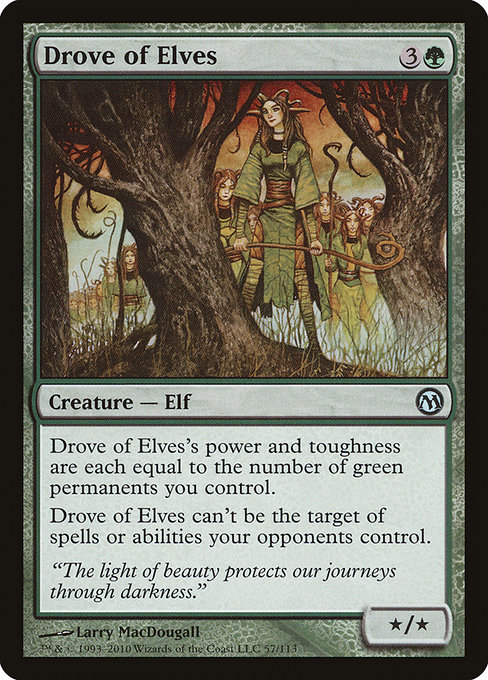 Magic the Gathering Card - Drove of Elves - MTG Circle