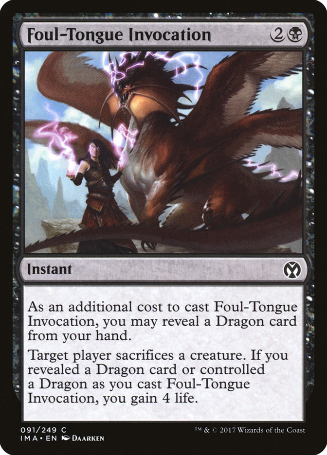 Magic the Gathering Card - Foul-Tongue Invocation - MTG Circle
