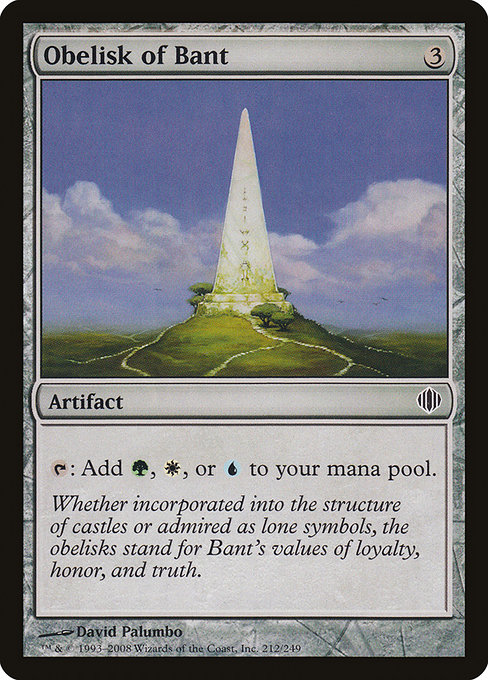 Magic the Gathering Card - Obelisk of Bant - MTG Circle
