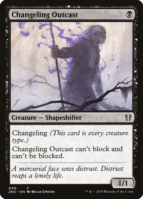 Magic the Gathering Card - Changeling Outcast - MTG Circle
