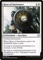 Magic the Gathering Card - Rune of Sustenance - MTG Circle