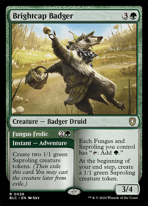 Magic the Gathering Card - Brightcap Badger // Fungus Frolic - MTG Circle