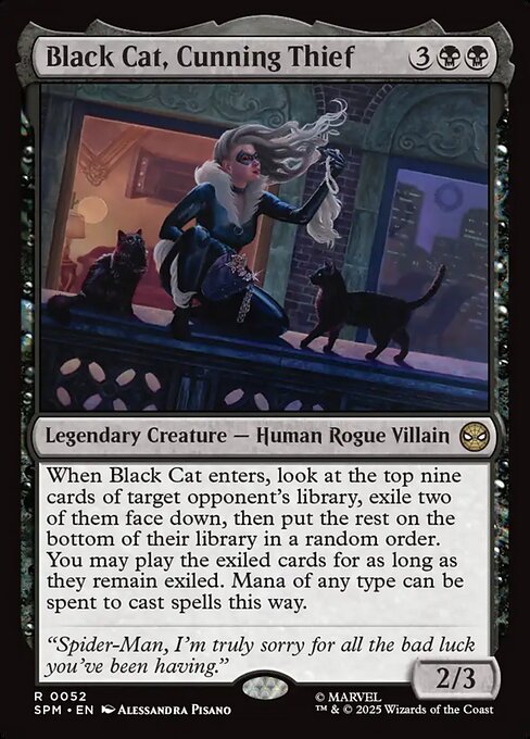 Magic the Gathering Card - Black Cat, Cunning Thief - MTG Circle