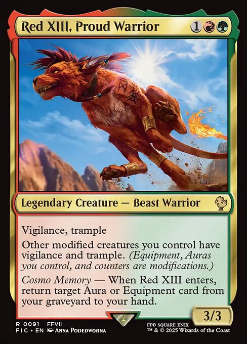 Magic the Gathering Card - Red XIII, Proud Warrior - MTG Circle