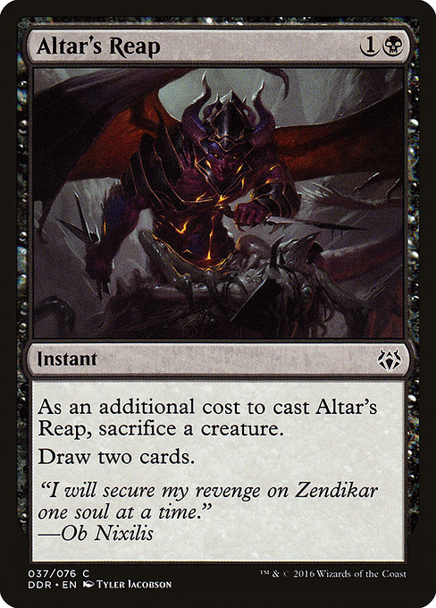 Magic the Gathering Card - Altar's Reap - MTG Circle
