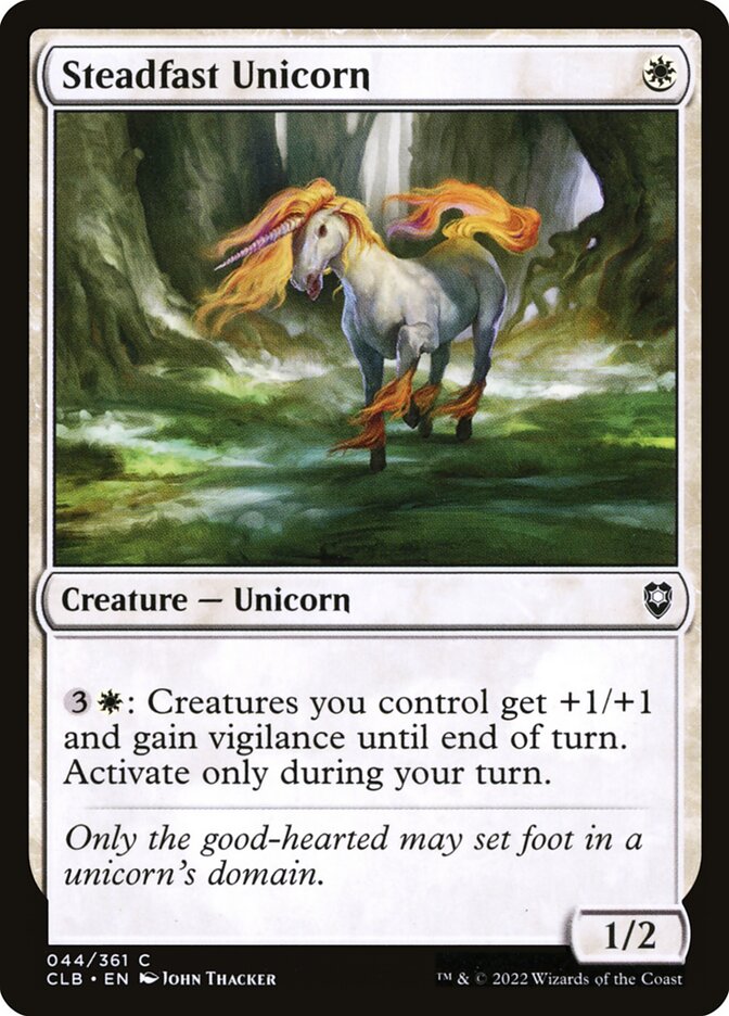 Magic the Gathering Card - Steadfast Unicorn - MTG Circle