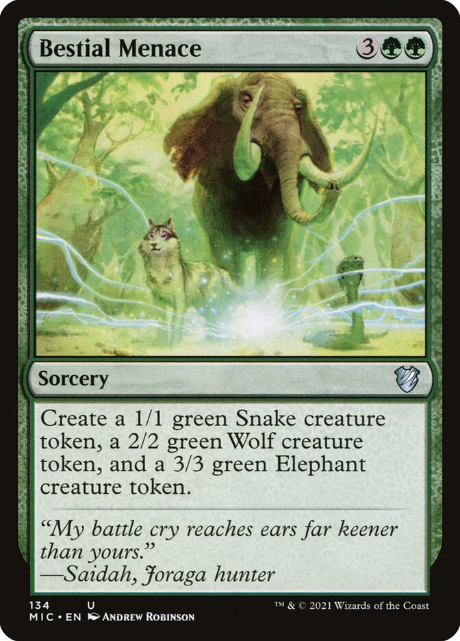 Magic the Gathering Card - Bestial Menace - MTG Circle