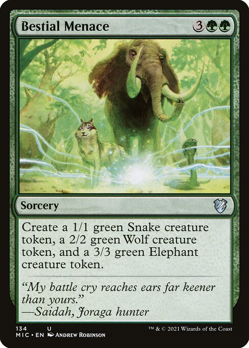 Magic the Gathering Card - Bestial Menace - MTG Circle