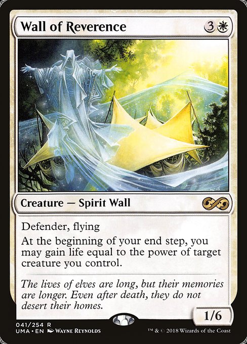 Magic the Gathering Card - Wall of Reverence - MTG Circle