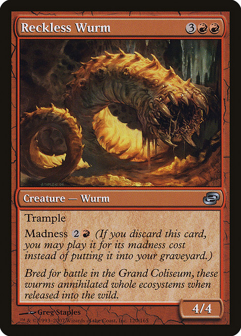 Magic the Gathering Card - Reckless Wurm - MTG Circle