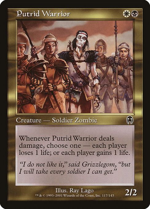 Magic the Gathering Card - Putrid Warrior - MTG Circle