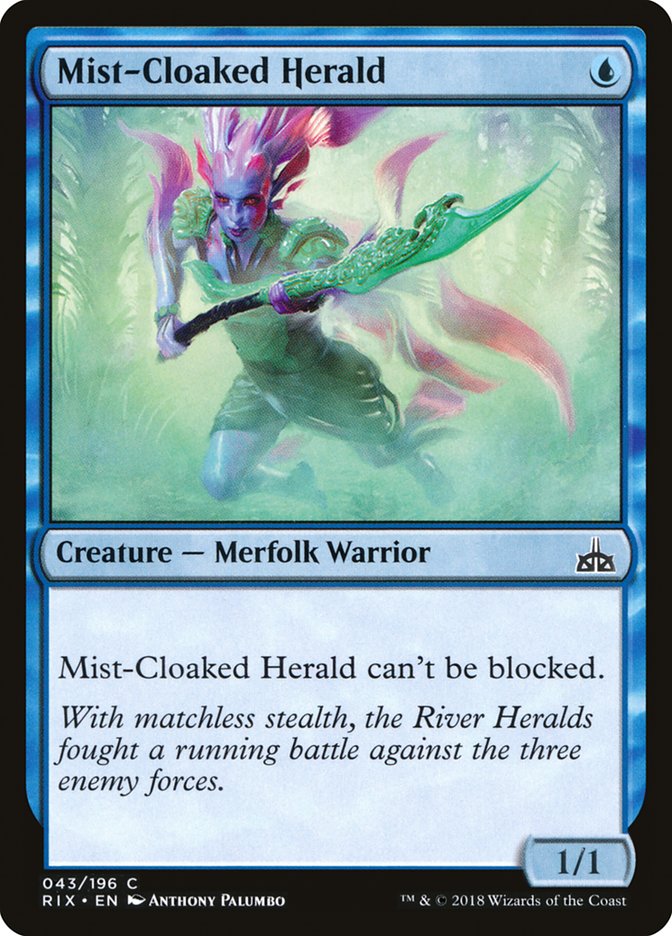 Magic the Gathering Card - Mist-Cloaked Herald - MTG Circle