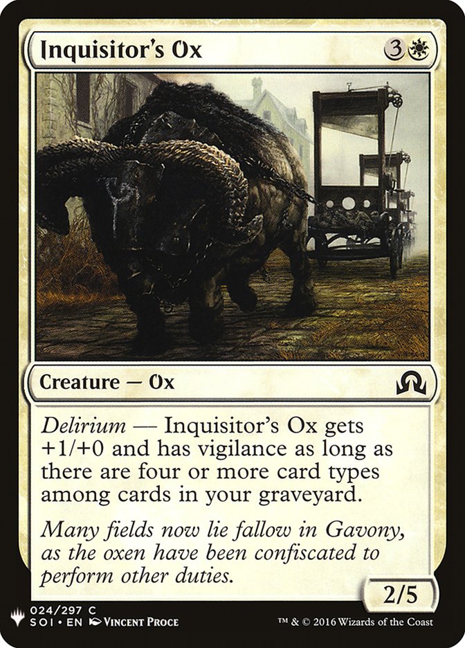 Magic the Gathering Card - Inquisitor's Ox - MTG Circle