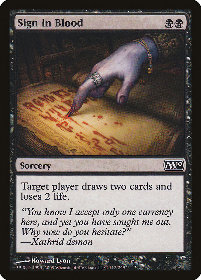 Magic the Gathering Card - Sign in Blood - MTG Circle