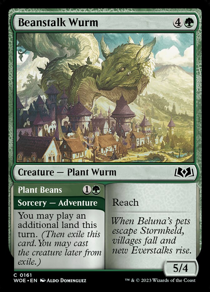 Magic the Gathering Card - Beanstalk Wurm // Plant Beans - MTG Circle