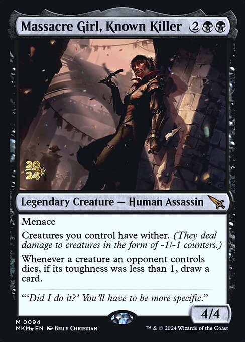 Magic the Gathering Card - Massacre Girl, Known Killer - MTG Circle