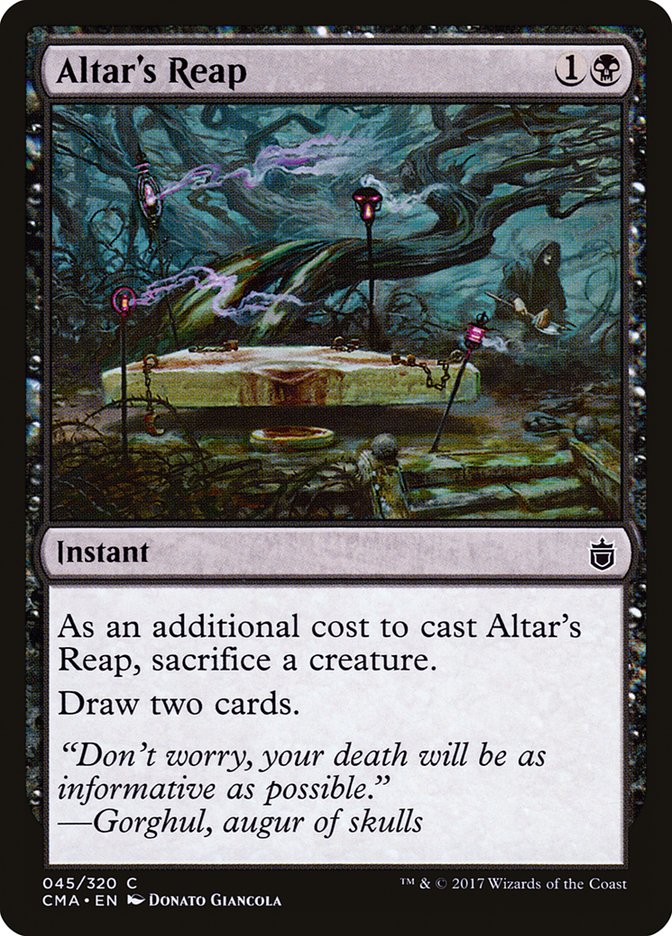 Magic the Gathering Card - Altar's Reap - MTG Circle
