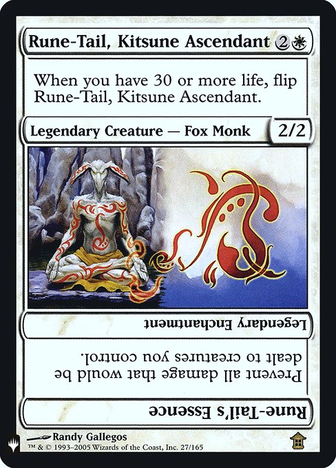 Magic the Gathering Card - Rune-Tail, Kitsune Ascendant // Rune-Tail's Essence - MTG Circle