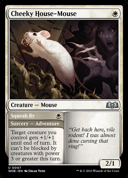 Magic the Gathering Card - Cheeky House-Mouse // Squeak By - MTG Circle