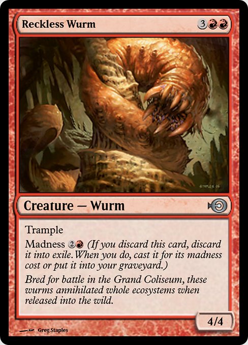 Magic the Gathering Card - Reckless Wurm - MTG Circle