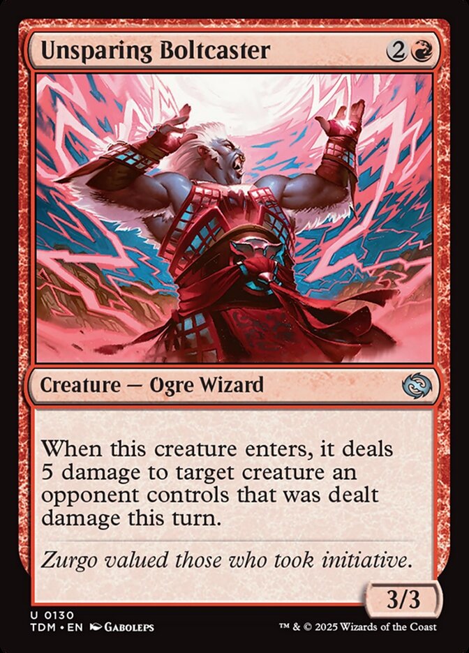 Magic the Gathering Card - Unsparing Boltcaster - MTG Circle