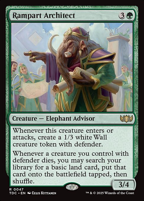 Magic the Gathering Card - Rampart Architect - MTG Circle
