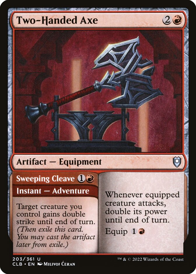 Magic the Gathering Card - Two-Handed Axe // Sweeping Cleave - MTG Circle