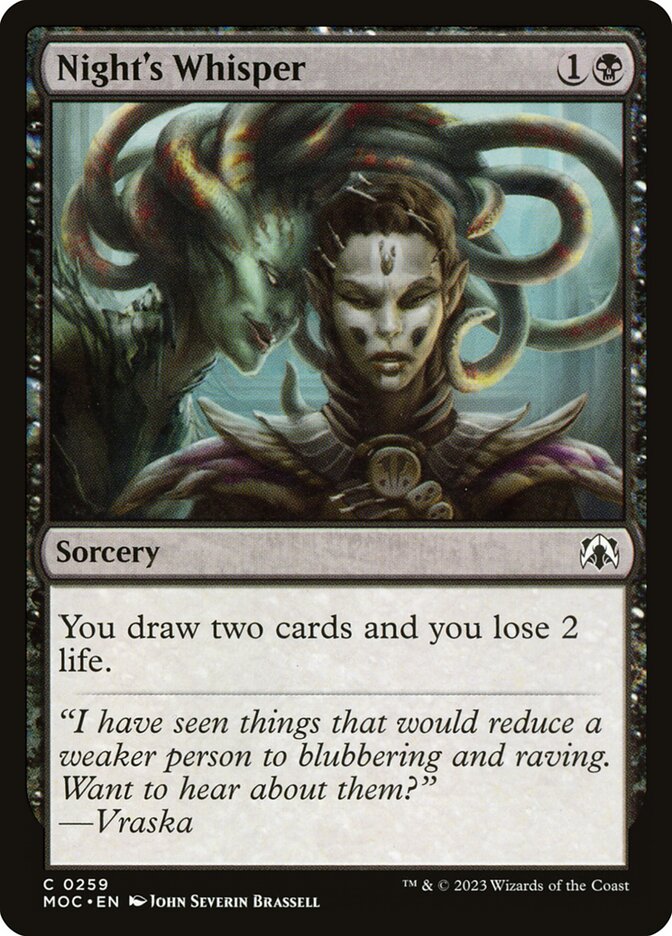 Magic the Gathering Card - Night's Whisper - MTG Circle