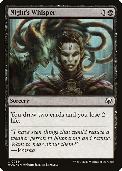 Magic the Gathering Card - Night's Whisper - MTG Circle