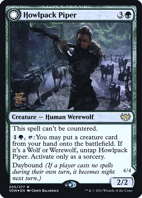 Magic the Gathering Card - Howlpack Piper - MTG Circle