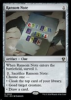 Magic the Gathering Card - Ransom Note - MTG Circle
