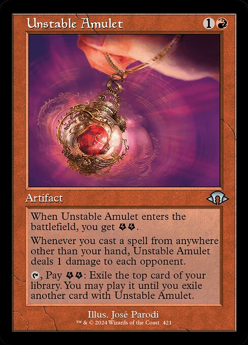 Magic the Gathering Card - Unstable Amulet - MTG Circle