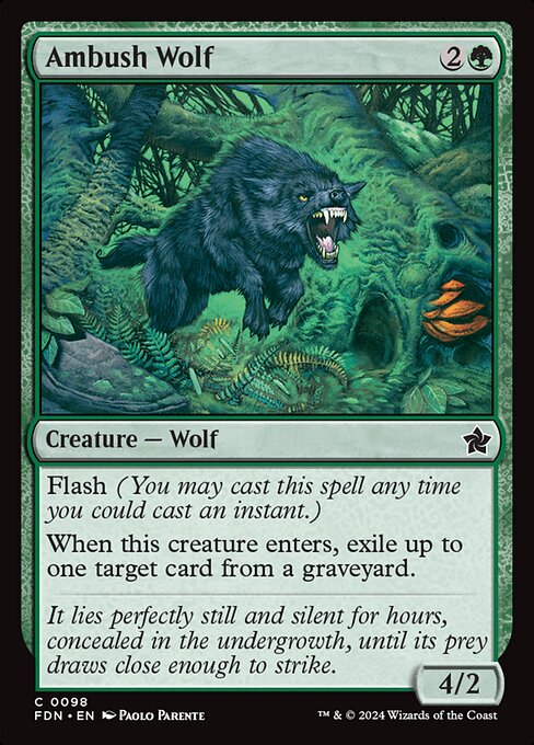 Magic the Gathering Card - Ambush Wolf - MTG Circle