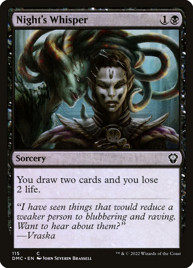 Magic the Gathering Card - Night's Whisper - MTG Circle