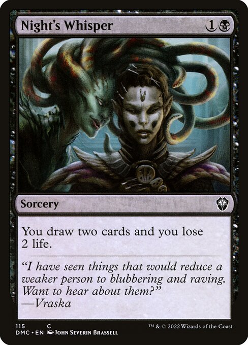 Magic the Gathering Card - Night's Whisper - MTG Circle