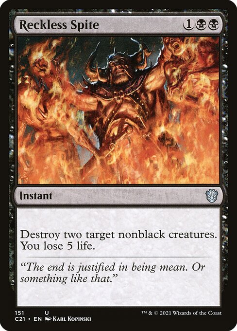Magic the Gathering Card - Reckless Spite - MTG Circle